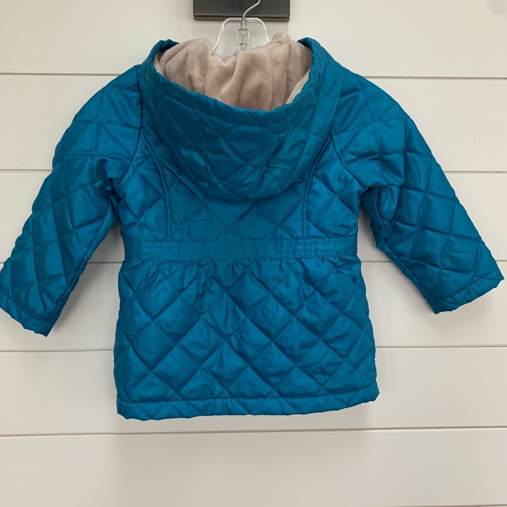 London Fog Quilted Light Weight Hooded Little Girls Coat Size 4T - Picture 2 of 15